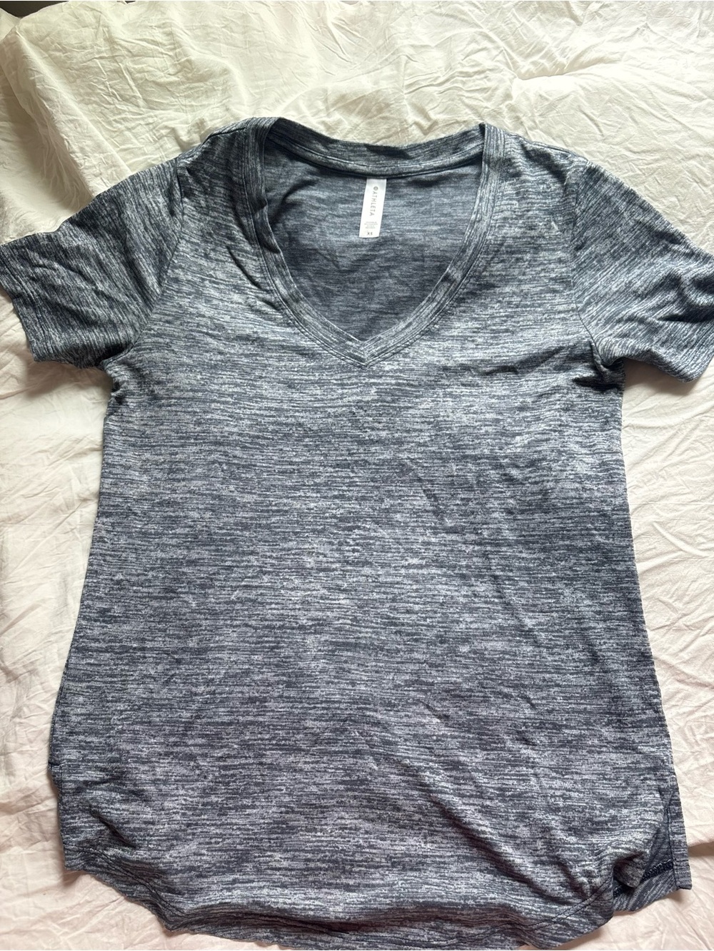 Athleta Heather Gray V-Neck Tee